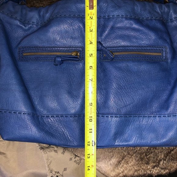 Isabella Fiore Blue Pebbled Leather Hobo - Picture 16 of 16